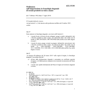 O importazione doganale/tessuti prodotti