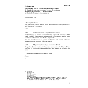 O mise vigueur  abaissements taux droits