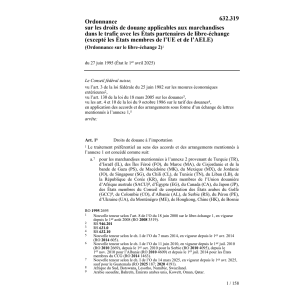 O droits douane états acc.libre-échange