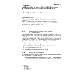 O 18.8.21 importation huile Indonésie