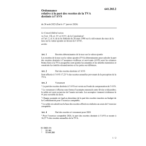 O Fonds de compensation de l'AHV /TVA