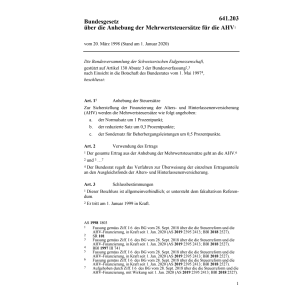 Anhebung Mehrwertsteueransätze AHV/IV
