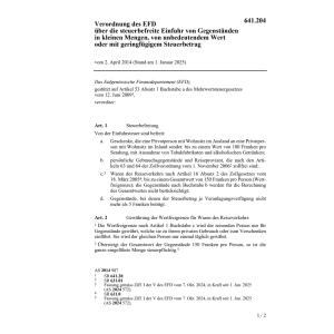 V steuerbefreite Einfuhr Gegenständen