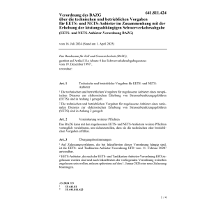EETS-NETS-Anbieter-Verordnung BAZG