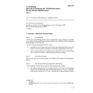 V Nachlassinventar direkte Steuer, InvV