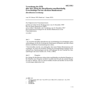 V Berufskostenabzug direkte Bundessteuer