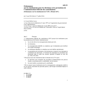 O émouluments requis/prestations admin.