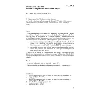 O DFF imputation forfaitaire d'impôt