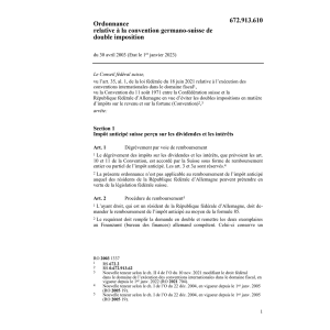 O conv. germano-suisse double imposition