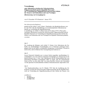 V CH-Oesterreich / Doppelbesteuerung