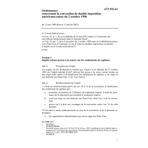 O conv. americano-suisse double impositi