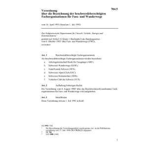 V Fachorganisationen Fuss-/Wanderwege