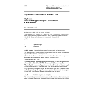R apprent., Réparateur instrum. musique