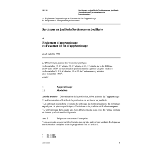 R apprent. Sertisseur/euse en joaillerie