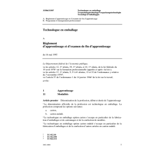 R apprent., Technologue en emballage