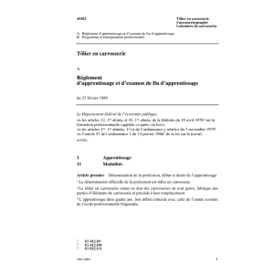 R d'apprentissage, Tôlier en carrosserie