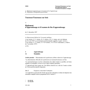 R d'apprentis., Tourneur/euse sur bois