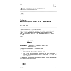 R d'apprentissage, Vitrier