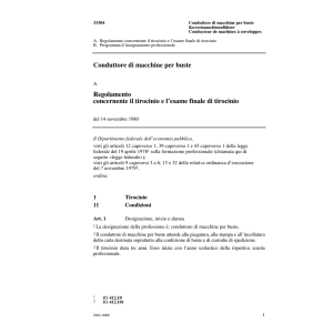 R tirocinio, Conduttore macchine busta