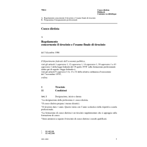 R tirocinio, Cuoco dietista