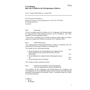 V über Gebühren im Enteignungsverfahren
