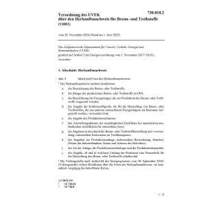 V UVEK Brenn- und Treibstoffe (VHBT)