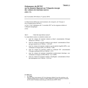 O étiquette Energie automob. neuves OEEA