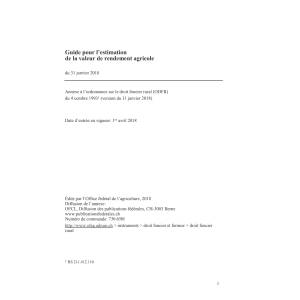 Guide estim. valeur rendement agricole