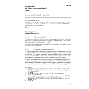 O sur l'assurance des véhicules, OAV