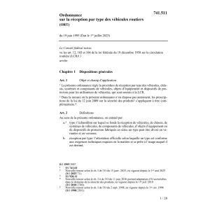O réception type véhicules routiers, ORT