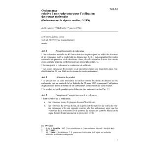 O redevance utilisation rte. nat., OURN