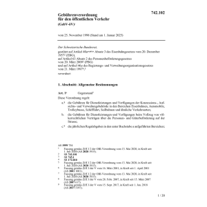 Gebührenverordnung BAV, GebVBAV