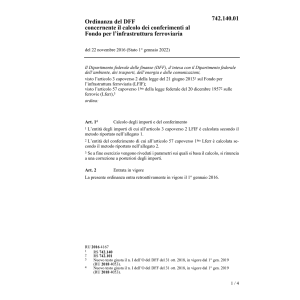 O DFF calcolo conf. Fondo infrastruttura