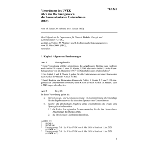 V UVEK konzessionierten Unternehmen RKV