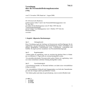 V Personenbeförderungskonzession  VPK
