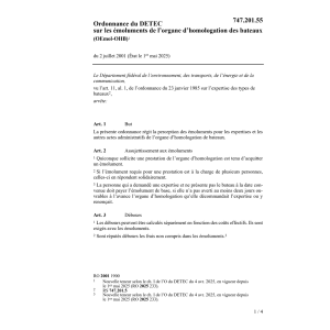 O émoluments Comm. expert. types bateaux