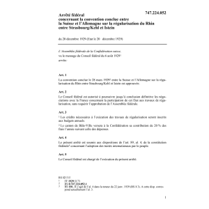 A conv.régularisation du Rhin Allemagne