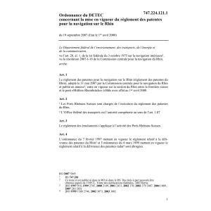 O mettant en vigueur R patentes Rhin