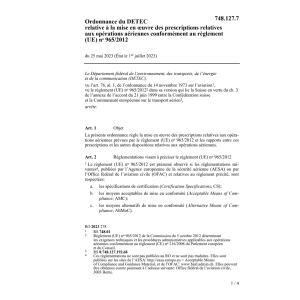 O règlement (UE) no 965/2012