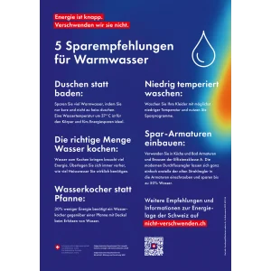 Plakat A3 Warmwasser
