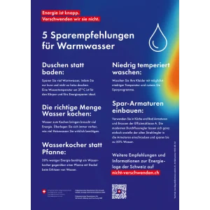Plakat A4 Warmwasser