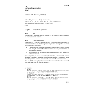Loi sur la radioprotection, LRaP