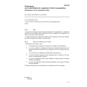 O distribution comprimés d'iode