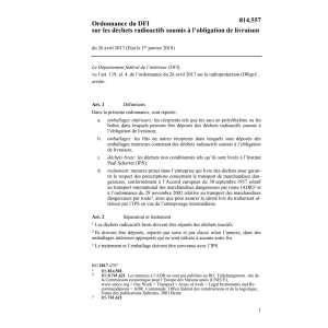 O déchets radioact. obligation livraison