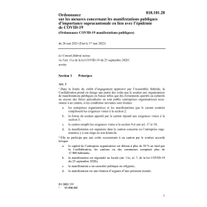 O Ordonnance COVID-19 manifes. publiques
