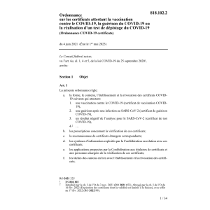 O Covid-19-V. Zertifikate 7.6.21