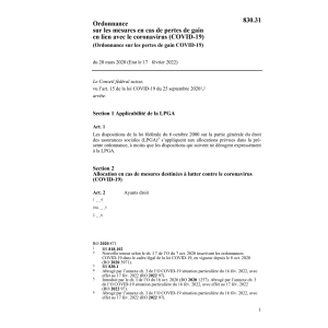 O sur les pertes de gain COVID-19