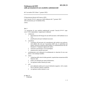 O DFI prestazioni di cura mediche