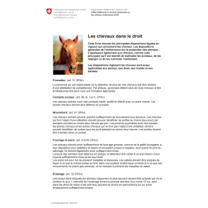 Aide-mémoire Les chevaux dans le droit