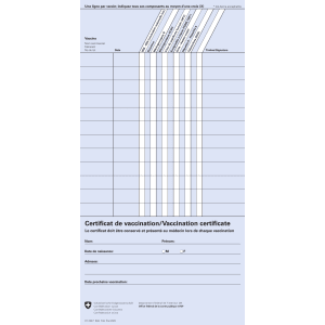 Certificat de vaccination